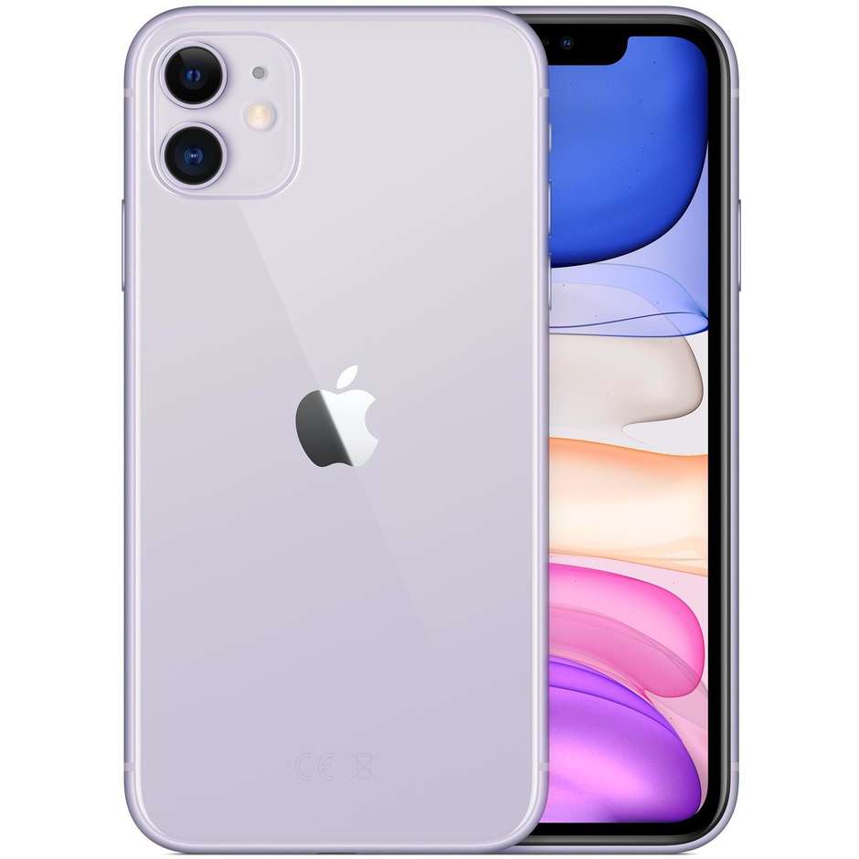 Apple iPhone 11 Smartphone 6.1" 4G Memoria 64 Gb iOS 13 Apple No Cuffie/Alimentatore colore porpora