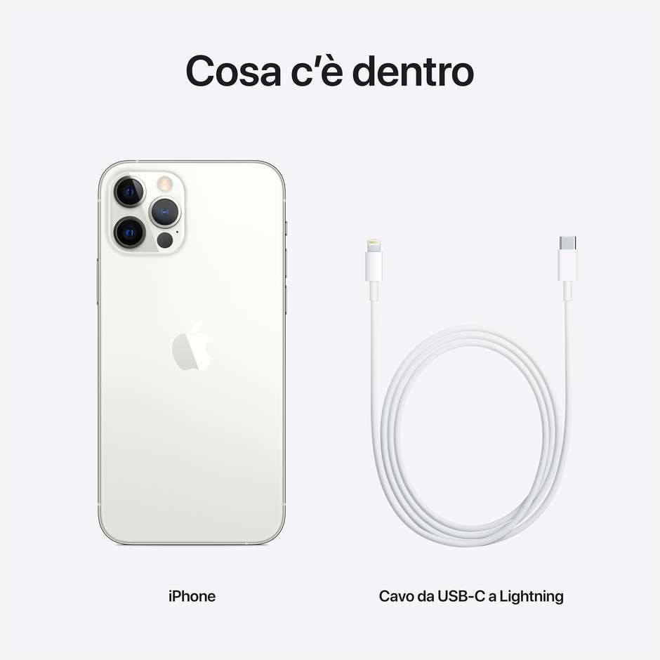 Apple iPhone 12 Pro Smartphone 6,1'' Memoria 128 Gb iOS 14 Apple colore argento