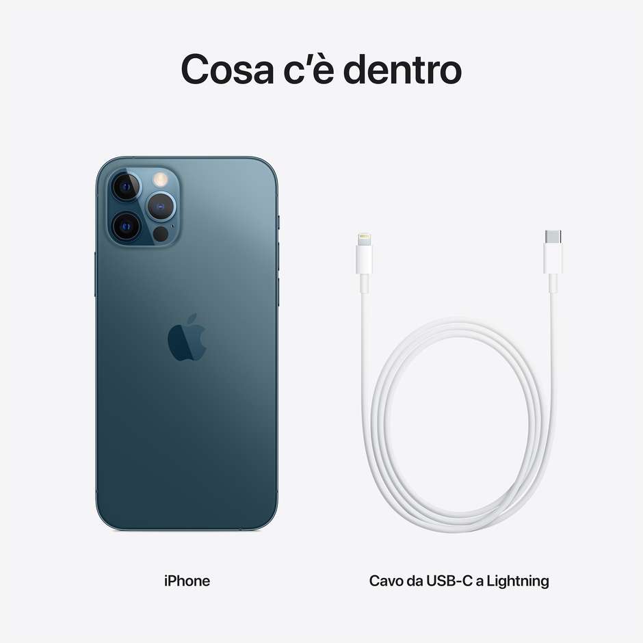 Apple iPhone 12 Pro Smartphone 6,1'' Memoria 256 Gb iOS 14 Apple colore Blu Pacifico