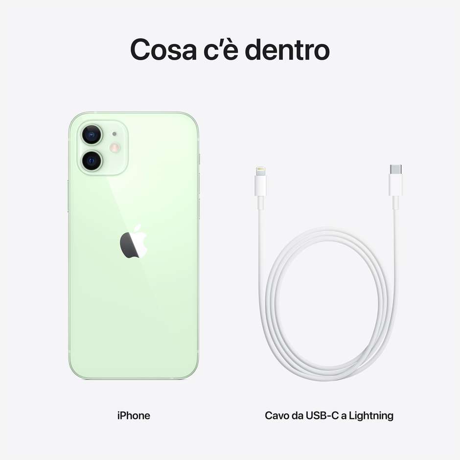 Apple iPhone 12 Smartphone 6,1'' Memoria 128 Gb iOS 14 Apple colore verde