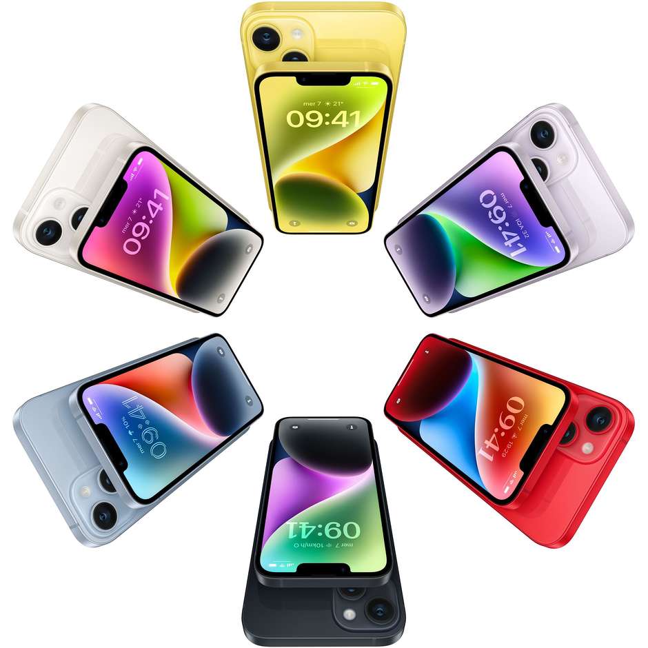 Apple iPhone 14 Smartphone 5G 6.1" Memoria 512 GB Colore Giallo