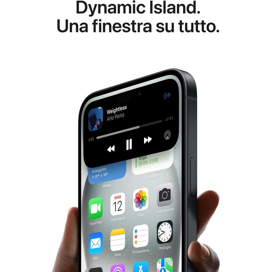 Apple iPhone 15 Smartphone 6,1" Memoria 512 Gb iOS 17 Apple colore Nero
