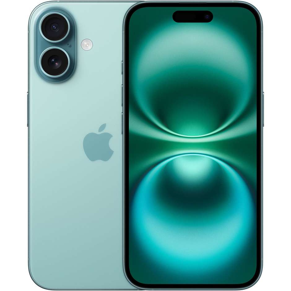 Apple iPhone 16 5G Smartphone 6,1" Memoria 128 Gb iOS 18 colore Verde Acqua