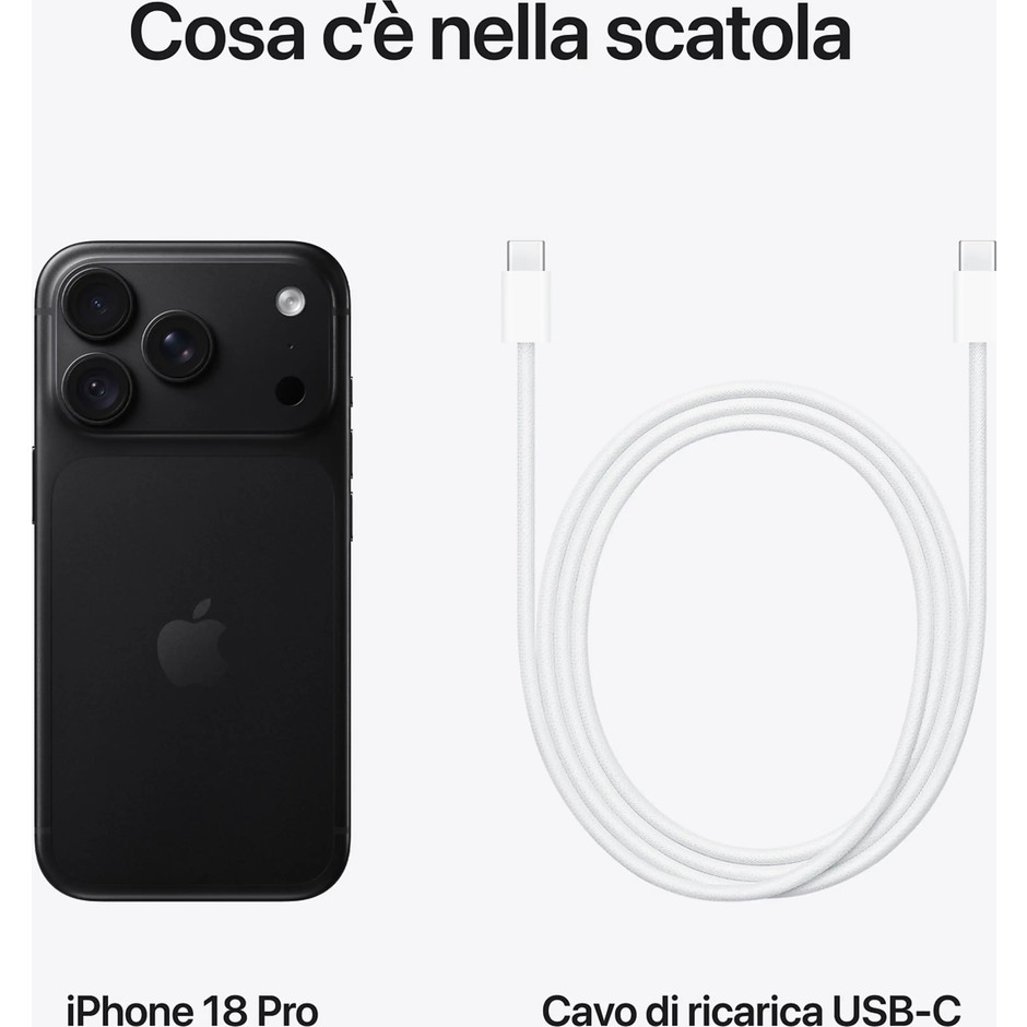 Apple iPhone 18 Pro 512 GB nero, display OLED da 6,3 pollici