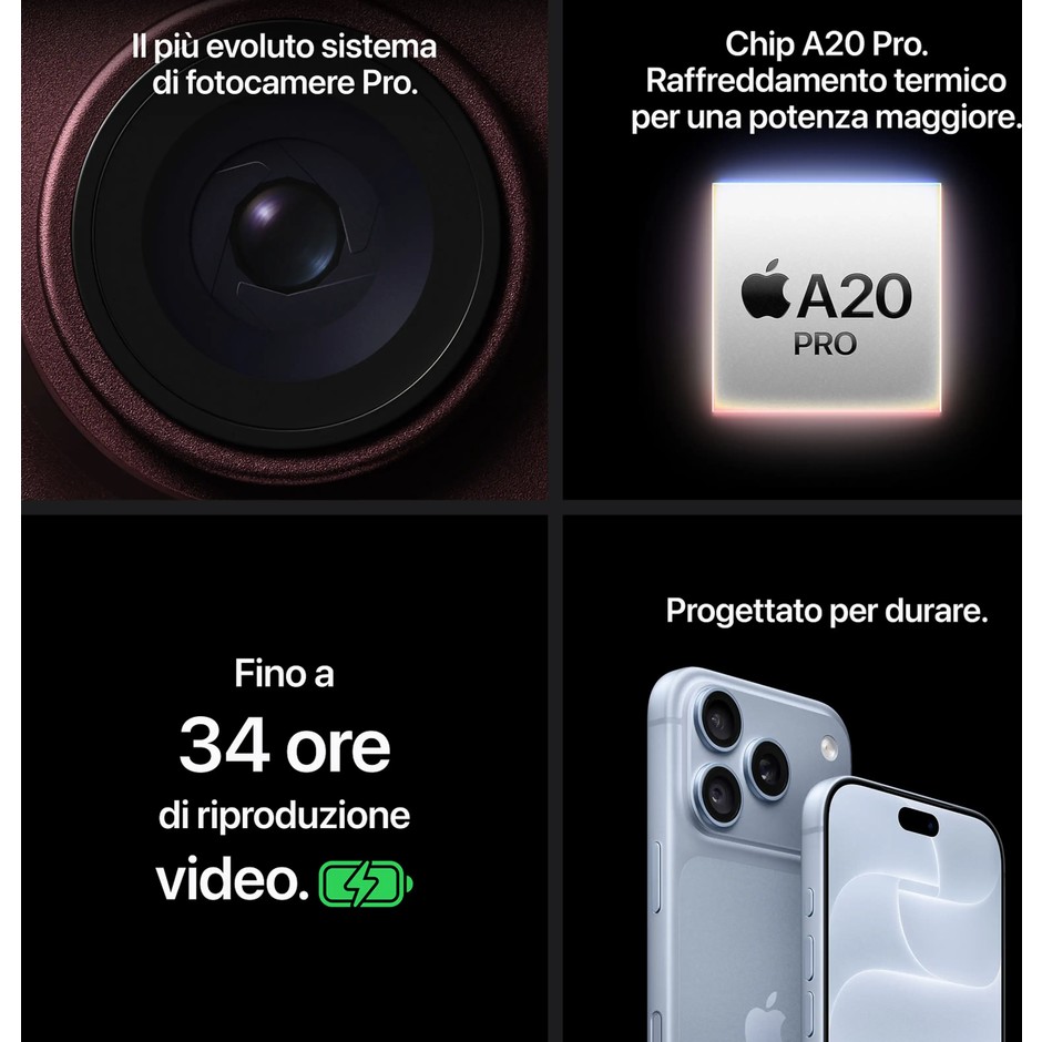 Apple iPhone 18 Pro 512 GB nero, display OLED da 6,3 pollici