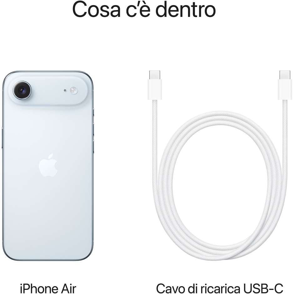 Apple iphone Air Smartphone 5G 6.5" Memoria 256 GB iOS 26 Colore Celeste