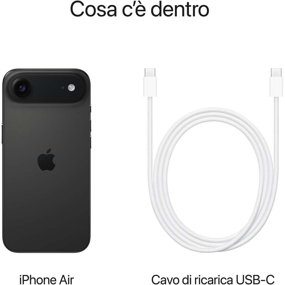 Apple iPhone Air Smartphone 5G 6,5" Super Retina XDR OLED 256GB Chip A19 Nero