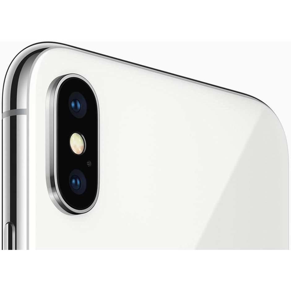 Apple iPhone X MQAG2QL/A Capacità 256 GB Display Super Retina HD 5,8" Risoluzione 2436 x 1125 Pixel Fotocamera 12 MP Face ID Processore A11 64 bit Colore Silver