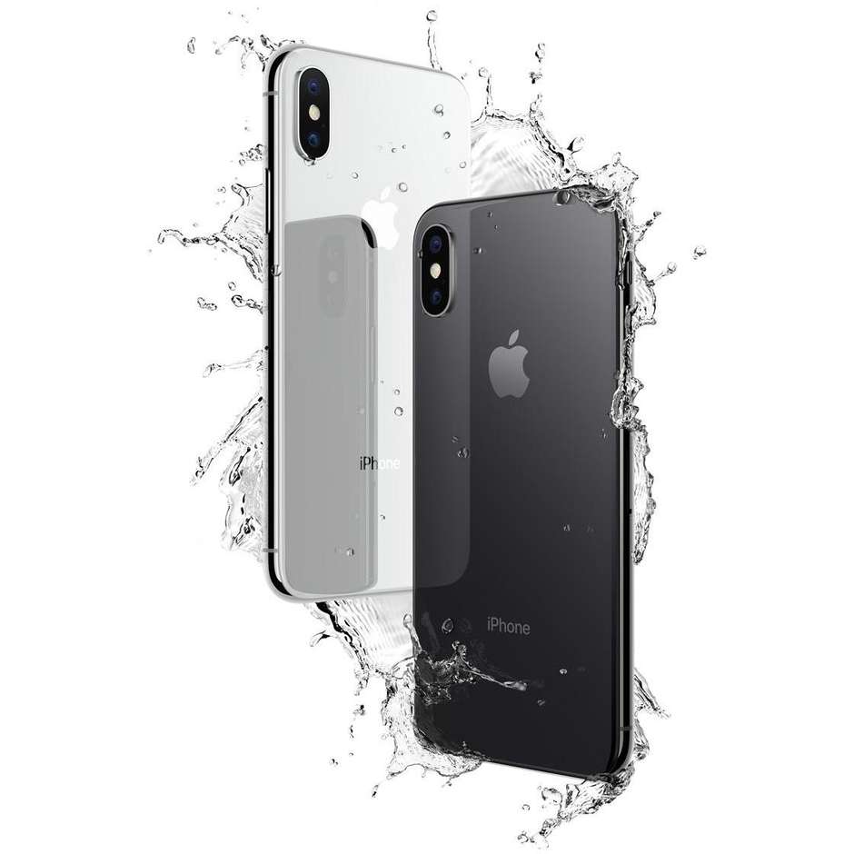 Apple iPhone X MQAG2QL/A Capacità 256 GB Display Super Retina HD 5,8" Risoluzione 2436 x 1125 Pixel Fotocamera 12 MP Face ID Processore A11 64 bit Colore Silver