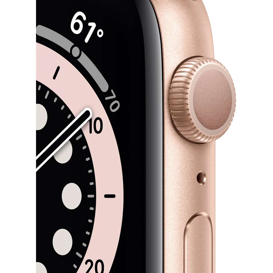 Apple M00E3TY/A Watch Series 6 Smartwatch 44 mm GPS 4G Wi-Fi colore gold con cinturino sport rosa