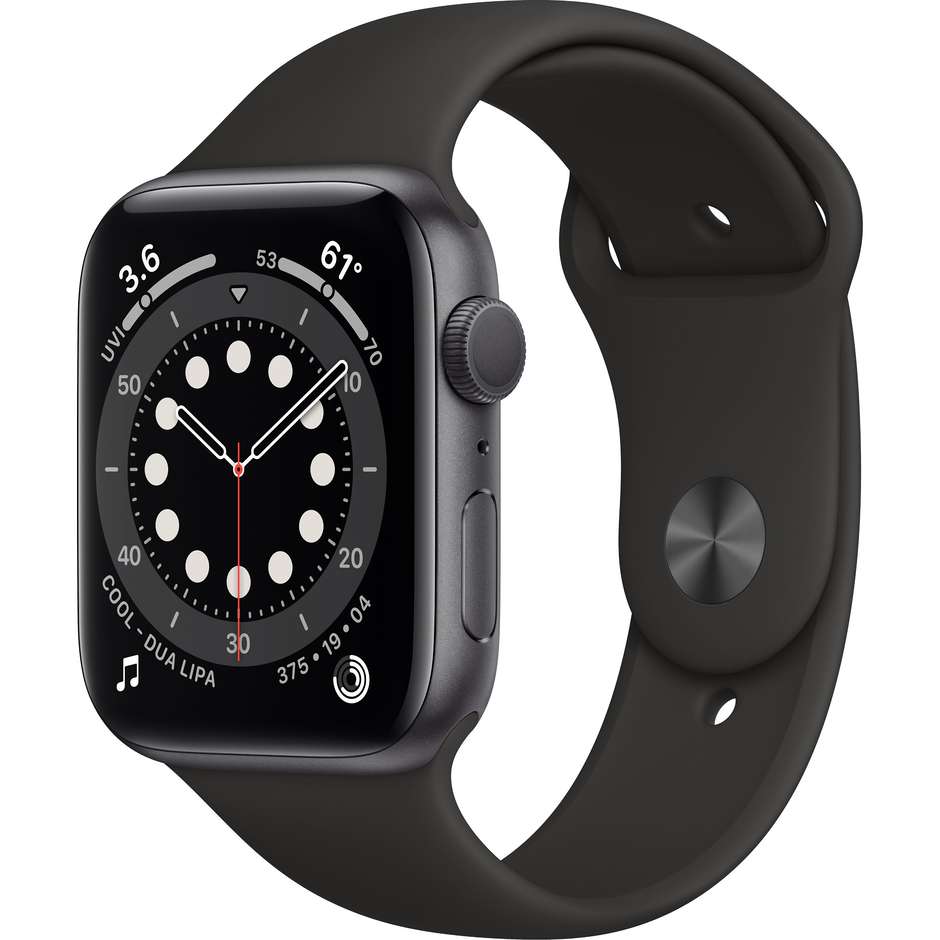 Apple M00H3TY/A Watch Series 6 Smartwatch 44 mm GPS 4G Wi-Fi colore grigio con cinturino sport nero