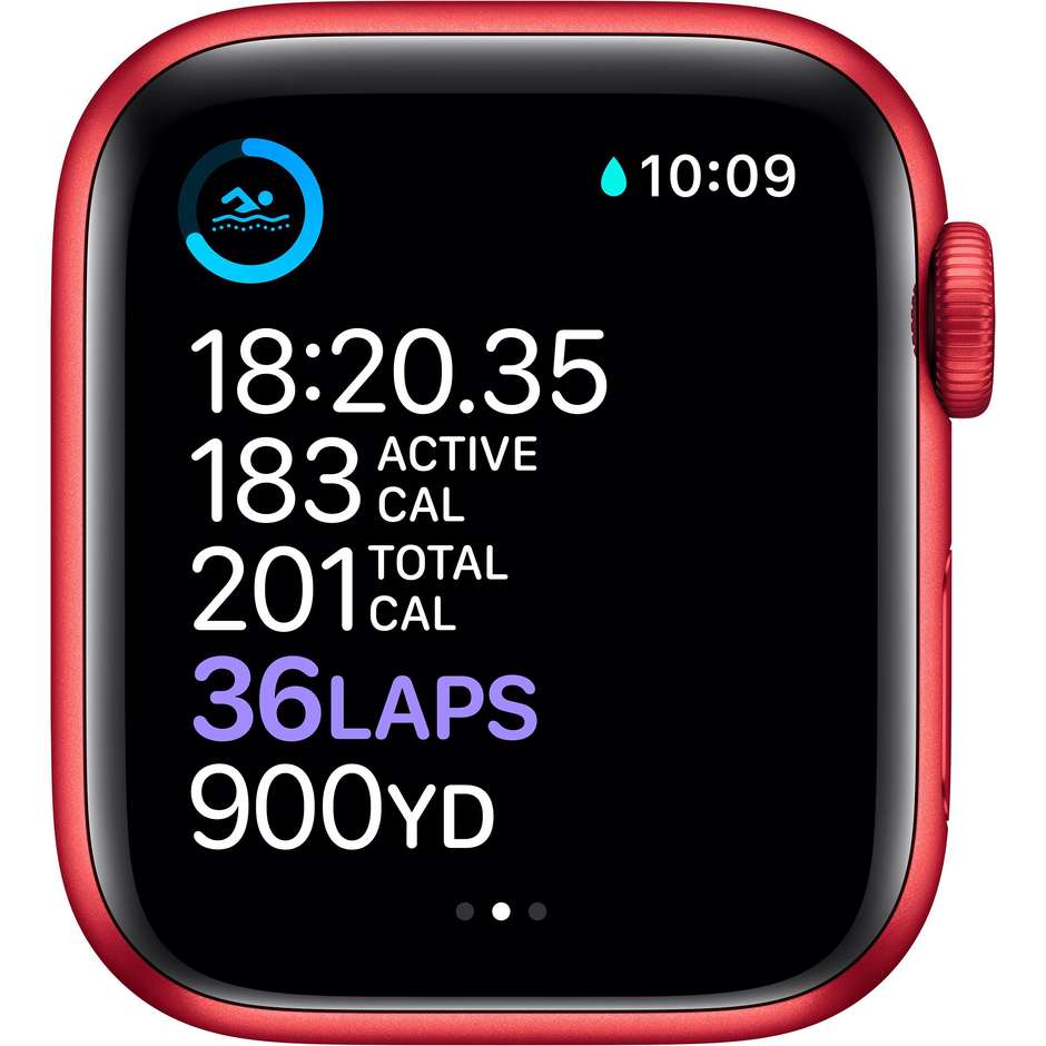 Apple M06R3TY/A Watch Serie 6 Smartwatch 40 mm GPS Wi-Fi Bluetooth colore rosso con cinturino sport rosso