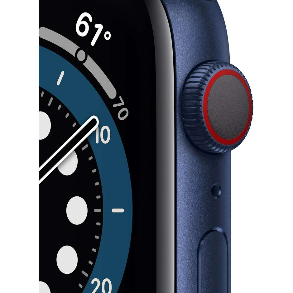 Apple M09A3TY/A Watch Series 6 Smartwatch 44 mm GPS + Cellular Wifi cinturino Sport Deep Navy