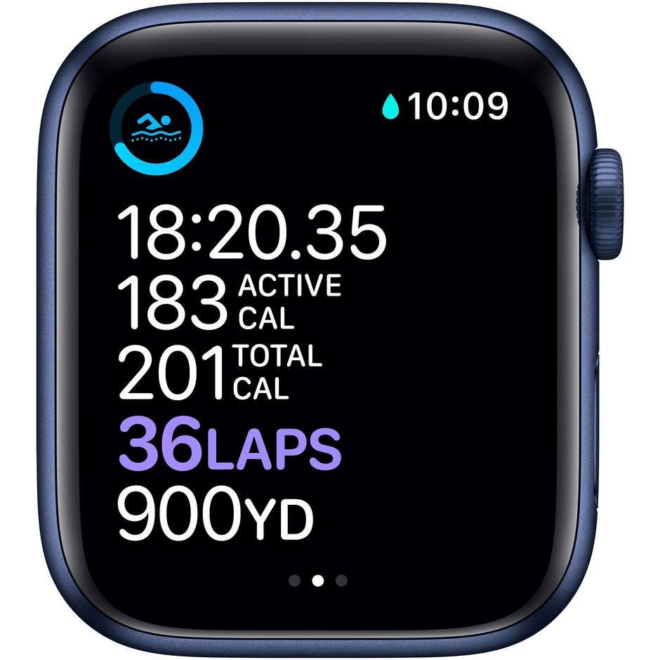 Apple M09A3TY/A Watch Series 6 Smartwatch 44 mm GPS + Cellular Wifi cinturino Sport Deep Navy