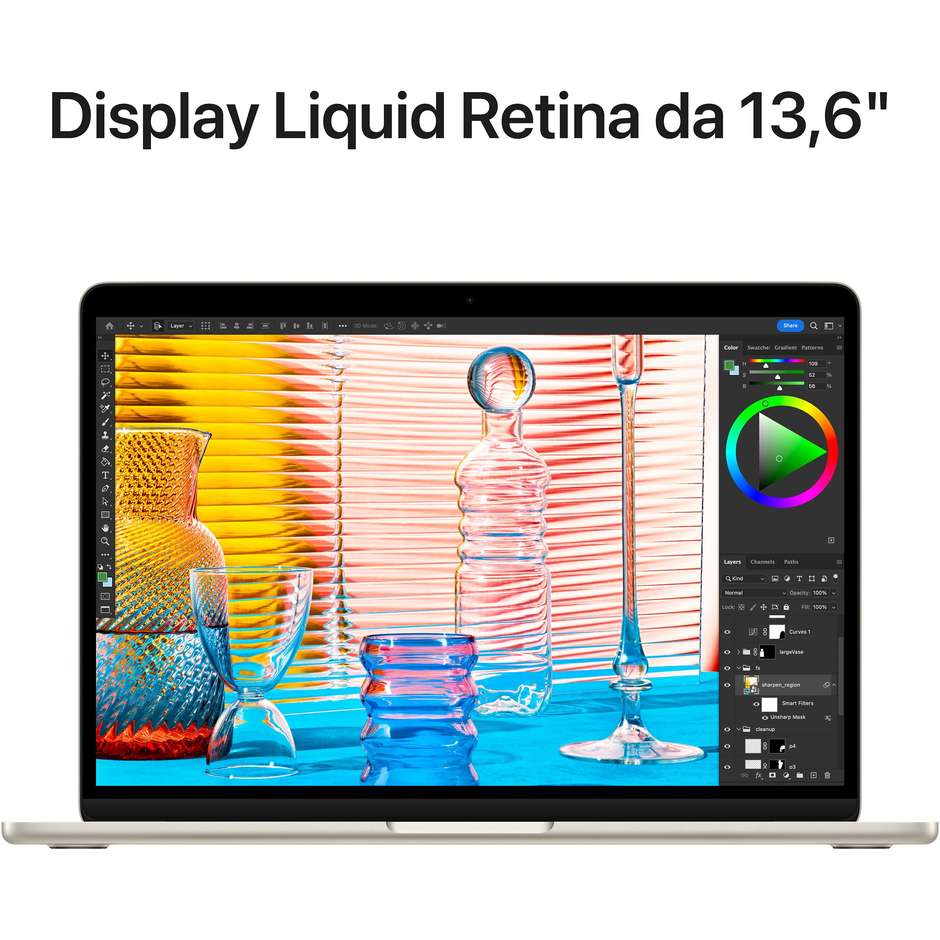 Apple MacBook Air 13" Ram 8 GB Memoria 512 GB Colore Galassia