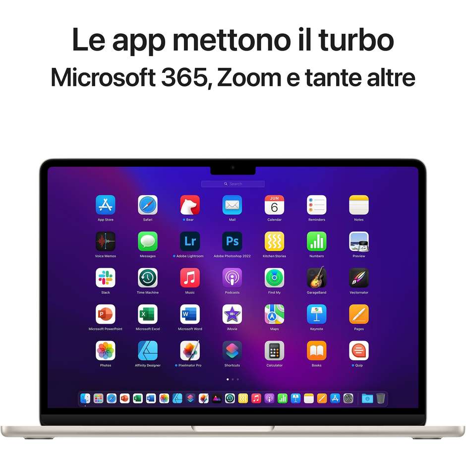 Apple MacBook Air 13" Ram 8 GB Memoria 512 GB Colore Galassia