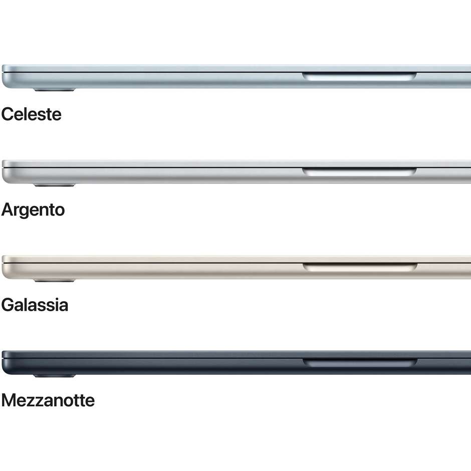 Apple MacBook Air 15'' M4 Ram 16 GB Memoria 512 GB macOS Sequoia Colore Argento