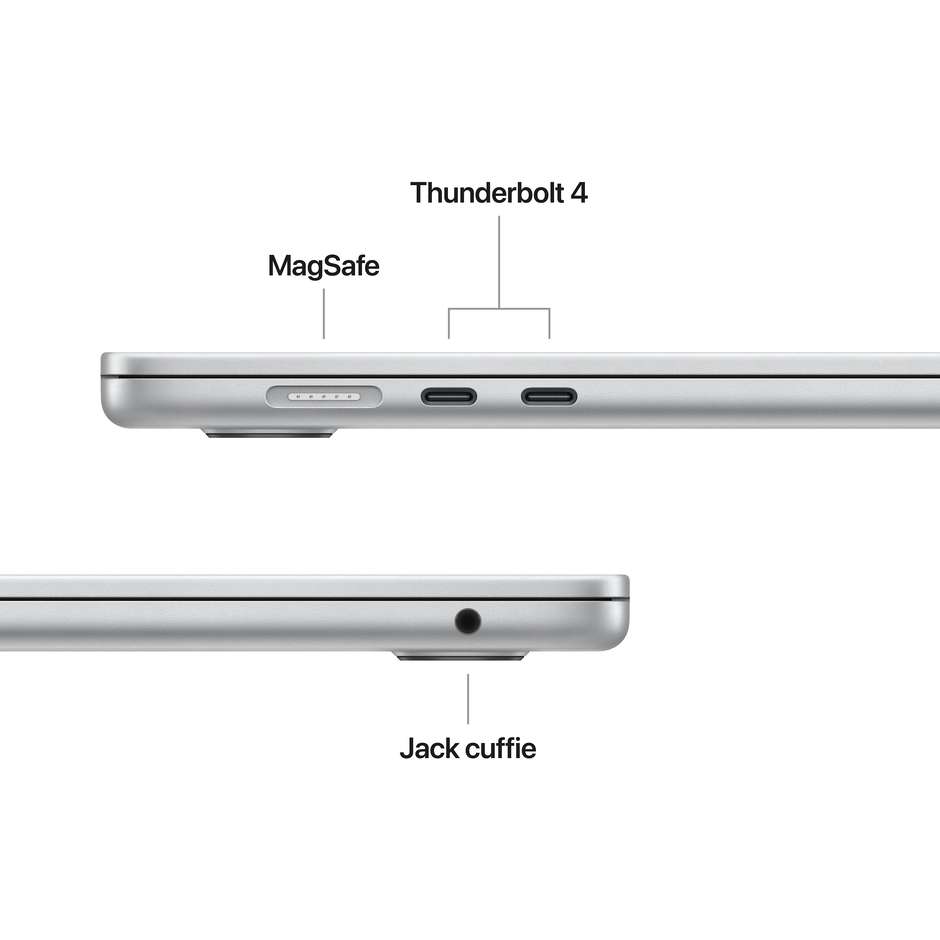 Apple MacBook Air 15'' M4 Ram 16 GB Memoria 512 GB macOS Sequoia Colore Argento
