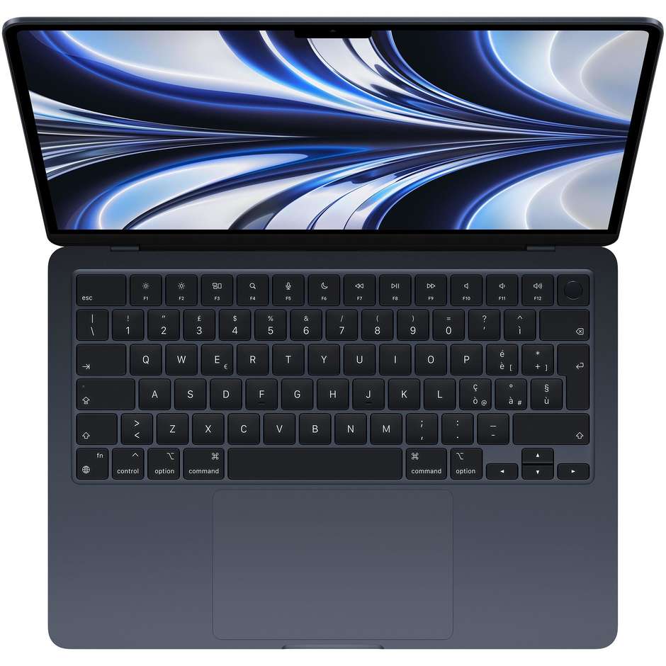 Apple MacBook Air Notebook 13,6" M2 Ram 8Gb SSD 256GB IOS Colore Midnight