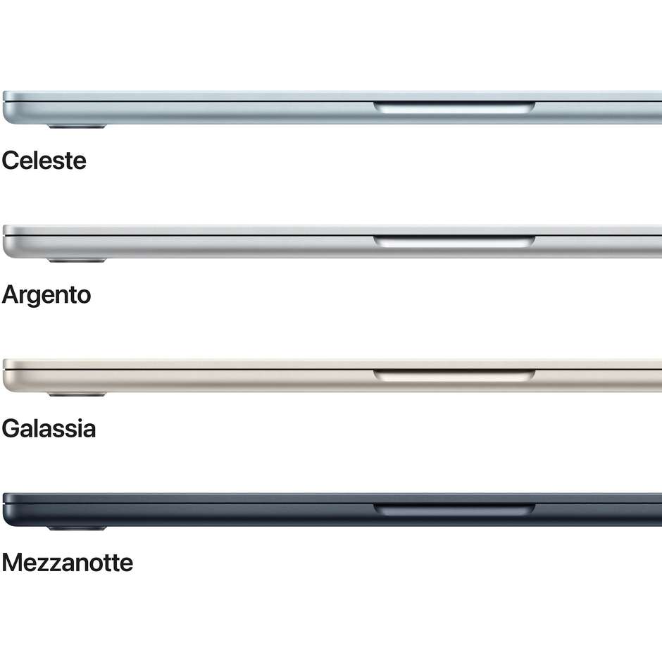 Apple MacBook Air Notebook 13'' M4 Ram 16 GB Memoria 256 GB macOS Sequoia Colore Celeste