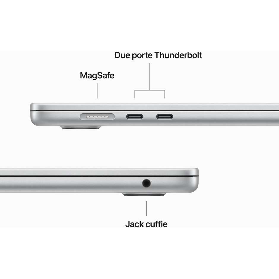 Apple MacBook Air Notebook 15,6" M2 Full HD 8-core SSD 256 macOS Ventura colore argento