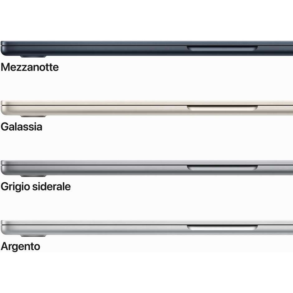 Apple MacBook Air Notebook 15,6" M2 Full HD 8-core SSD 256 macOS Ventura colore Mezzanotte