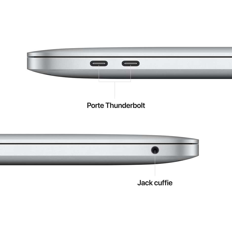 Apple MacBook Pro M2 Notebook 13.3" Apple M2 8GB Ram 256 Gb SSD macOS Monterey Colore Argento