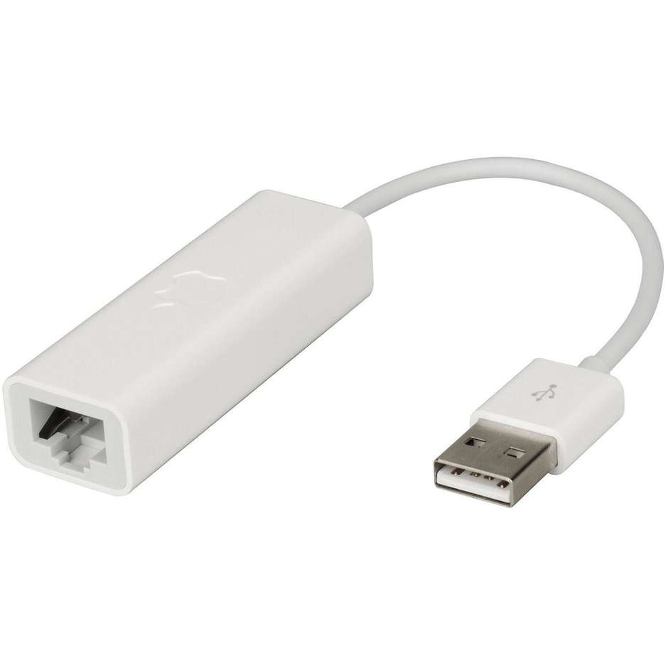 Apple MC704ZM/A Adattatore di Rete Ethernet da USB 2.0 a Porta RJ45 10/100BASE-T Originale Bianco