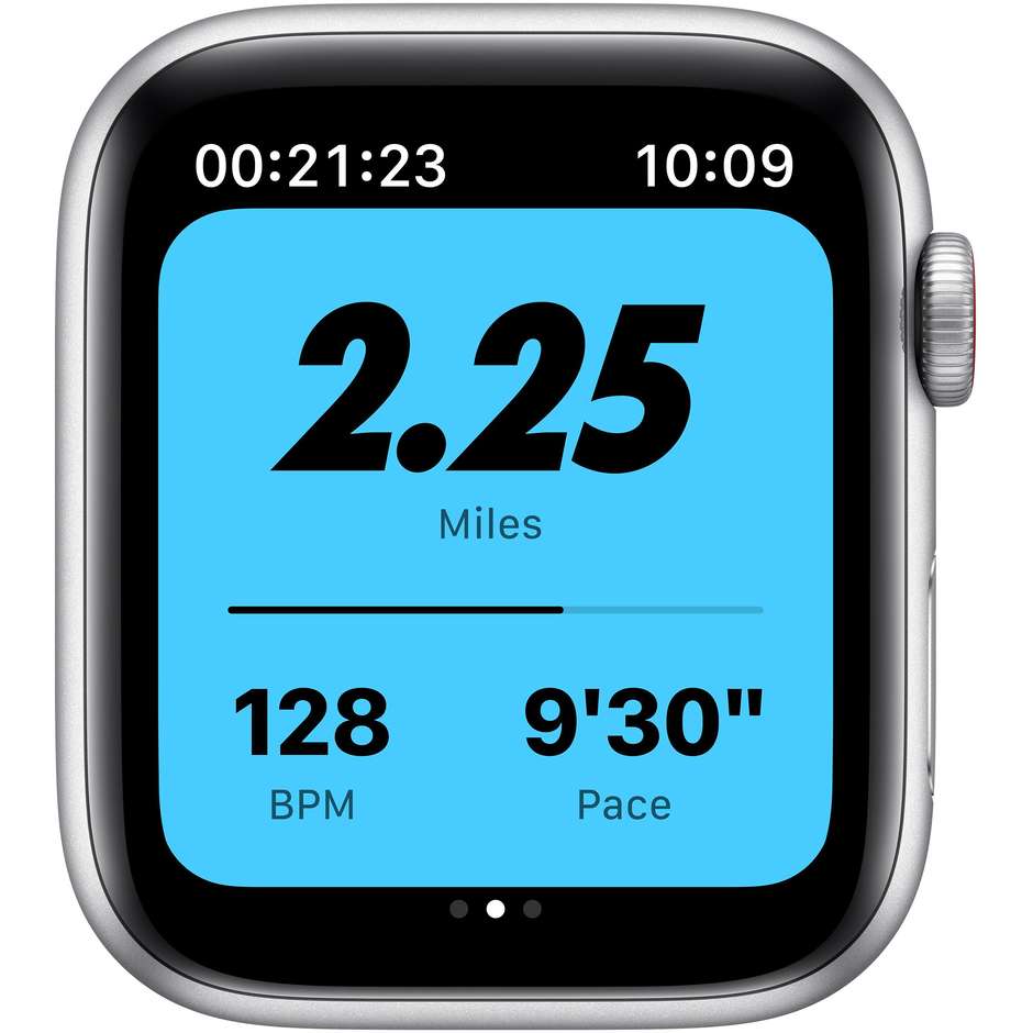 Apple MG083TY/A Watch Nike Serie 6 Smartwatch 44 mm GPS Wi-Fi colore silver con cinturino sport nero/platino
