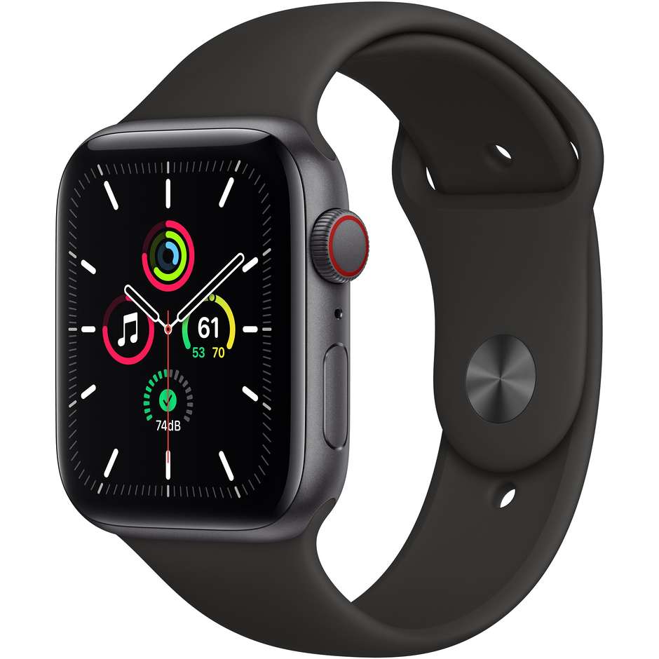 Apple MG143TY/A Watch SE Smartwatch 44 mm GPS 4G colore grigio con cinturino sport nero