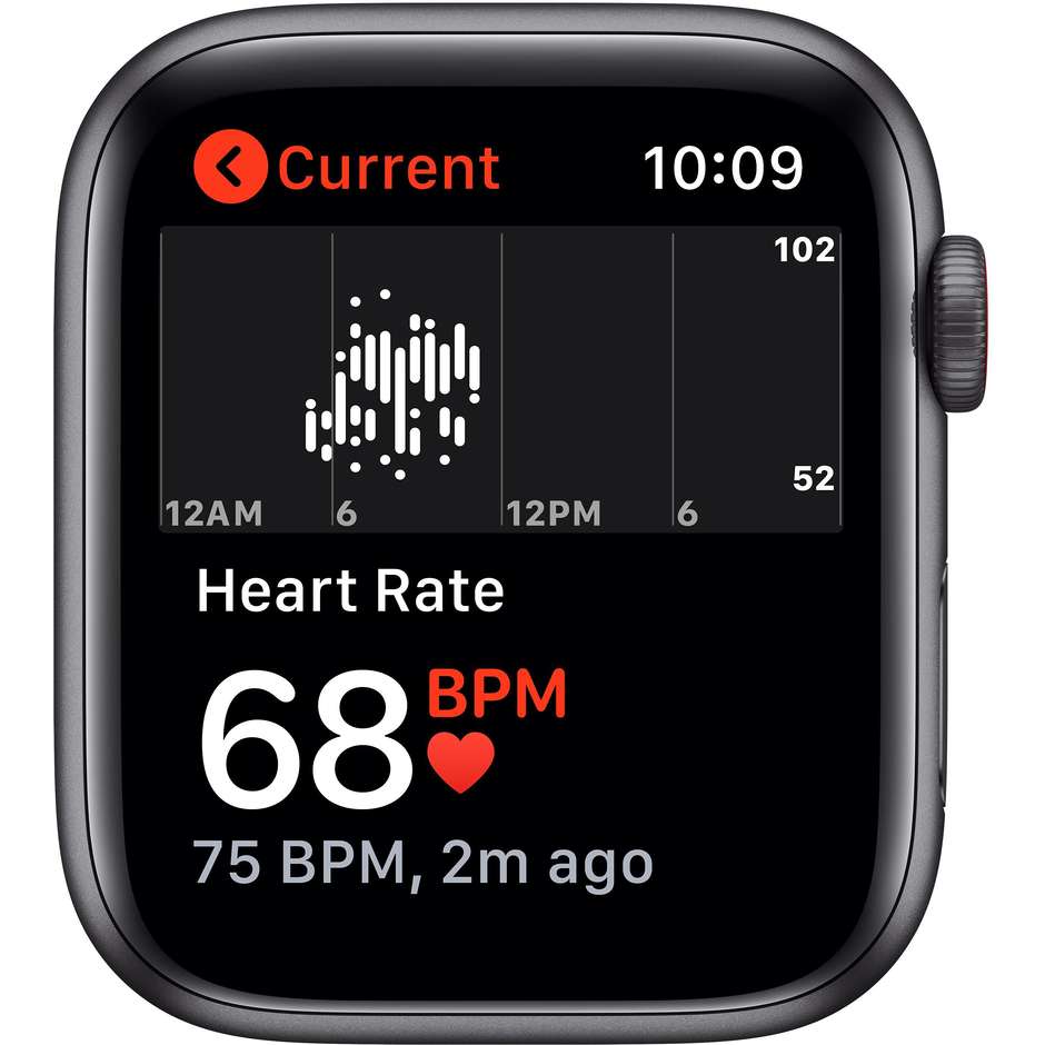 Apple MG143TY/A Watch SE Smartwatch 44 mm GPS 4G colore grigio con cinturino sport nero