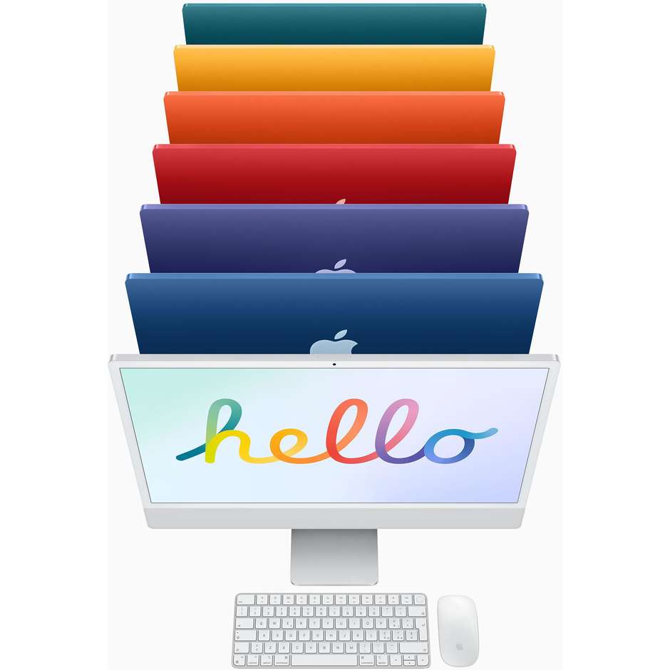 APPLE MGPD3T/A PC All-in-One 24,0" Apple M M1 8 GB 512 GB SSD macOS Big Sur Colore Silver
