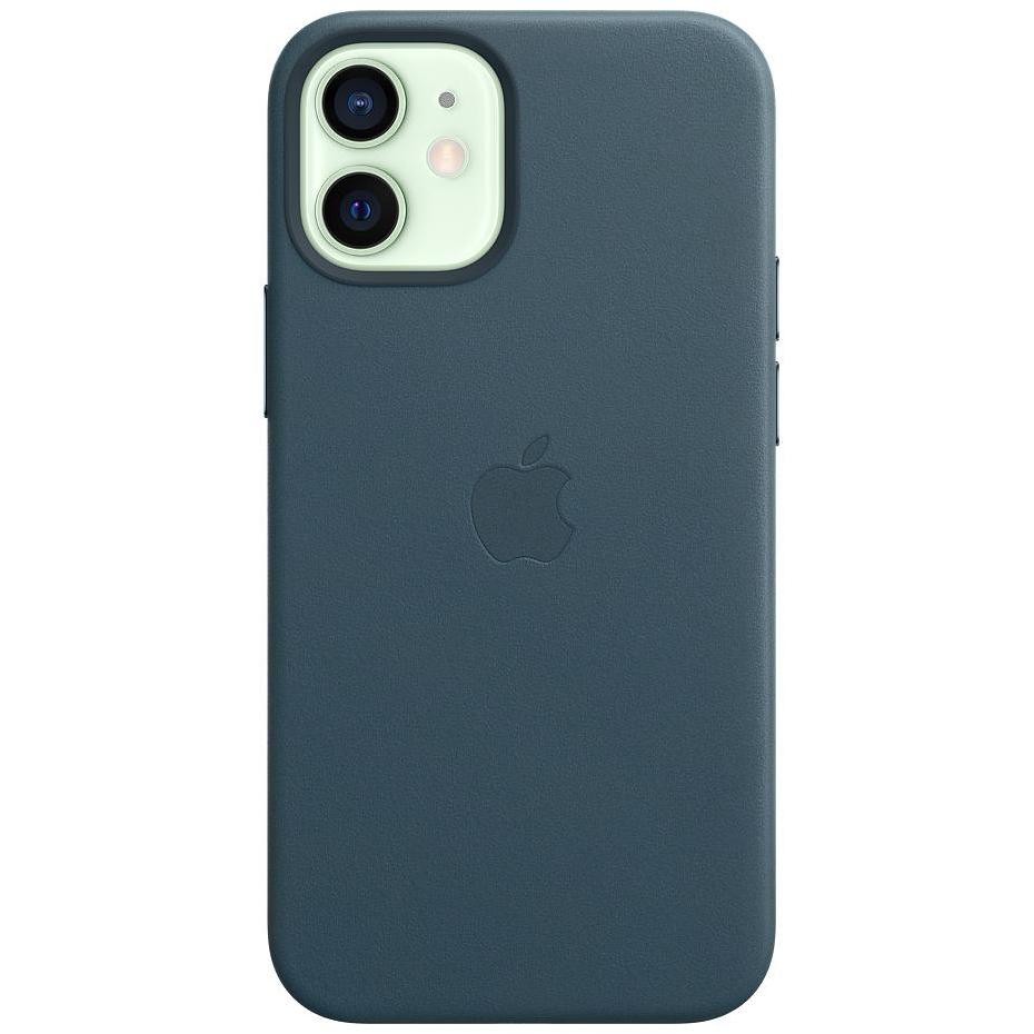 Apple MHK83ZM/A Cover MagSafe in pelle per iPhone 12 mini colore Blu baltico