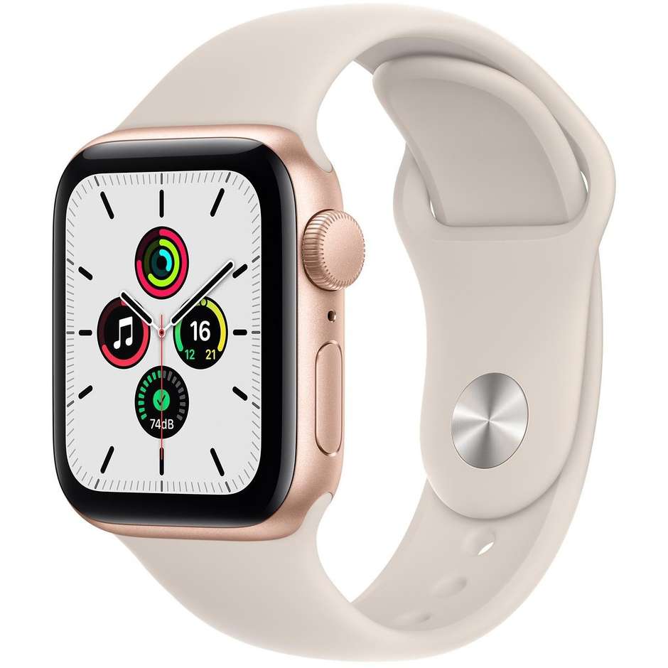 Apple MKQ03TY/A Watch SE (2021) Smartwatch 40 mm OLED GPS Wi-Fi Bluetooth colore Oro con cinturino Sport Galassia
