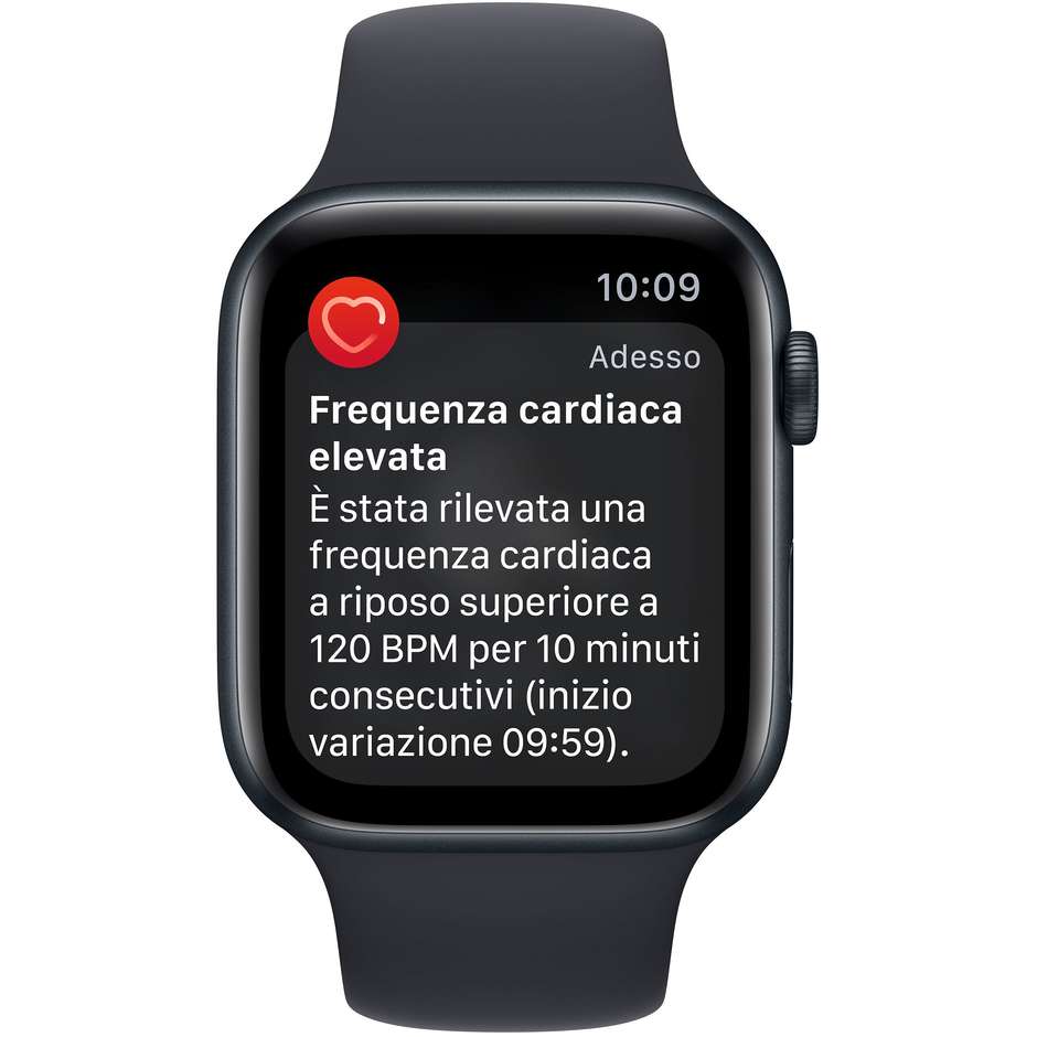 Apple MNK03TY/A Watch Series SE Smartwatch Alluminio 44 mm GPS Wi-Fi Colore Nero con Cinturino Sport Nero