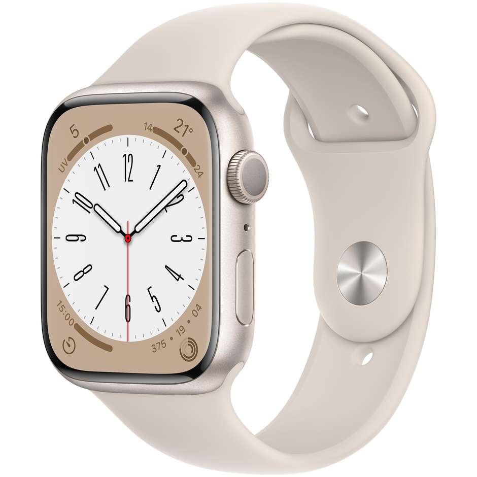 Apple MNP63TY/A Watch Series 8 Smartwatch Alluminio 41 mm GPS Wi-Fi Colore Beige con Cinturino Sport Beige