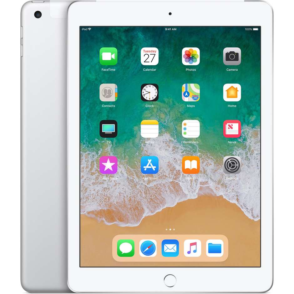 Apple MR6P2TY/A iPad 2018 Tablet 9.7" memoria 32 GB Wifi + Cellular 4G-LTE colore Silver