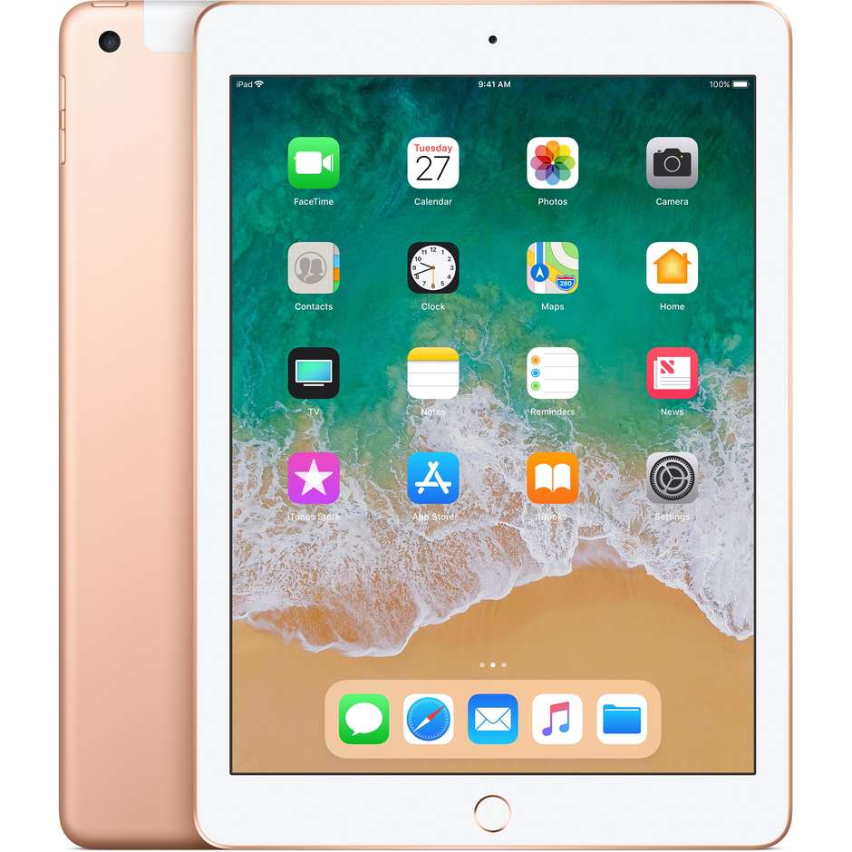 Apple MRM02TY/A iPad 2018 Tablet 9.7" memoria 32 GB Wifi + Cellular 4G-LTE colore Oro
