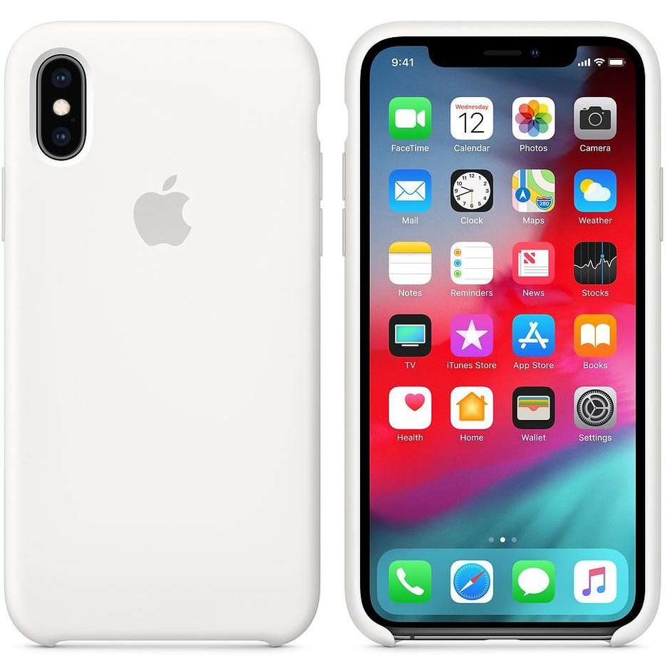 Apple MRW82ZM/A Cover in silicone per iPhone XS colore Bianco
