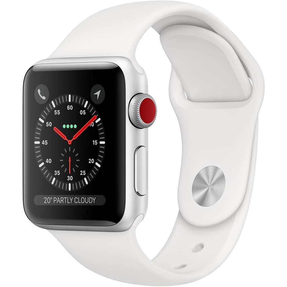 Apple MTGN2QL/A watch series 3 38mm Smartwatch Gps + Cellular WiFi Bluetooth Colore Argento/ Bianco
