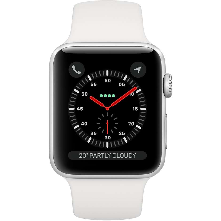 Apple MTH12QL/A Watch Series 3 42mm Smartwatch Gps + Cellular WiFi Bluetooth Colore Argento/ Bianco