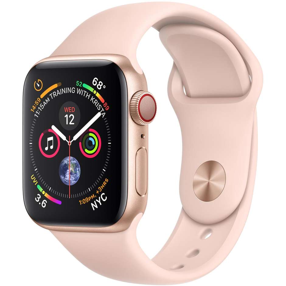 Apple MTVG2TY/A Series 4 Smartwatch 40 mm GPS Wifi+ Cellular 4G cassa in alluminio e cinturino Sport Rosa sabbia