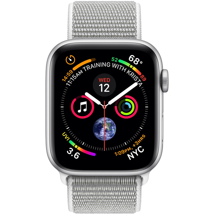 Apple MTVT2TY/A Smartwatch 44 mm Serie 4 GPS Capacità 16 GB Wifi+Cellular 4G LTE colore Silver, Sport Loop Conchiglia