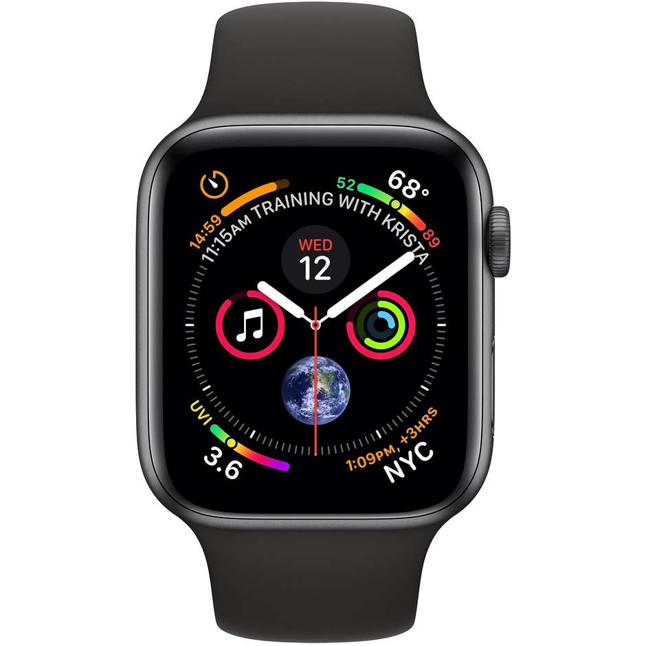 Apple MTVU2TY/A Series 4 Smartwatch 44 mm GPS + Cellular cassa in alluminio color space grey e cinturino Sport nero