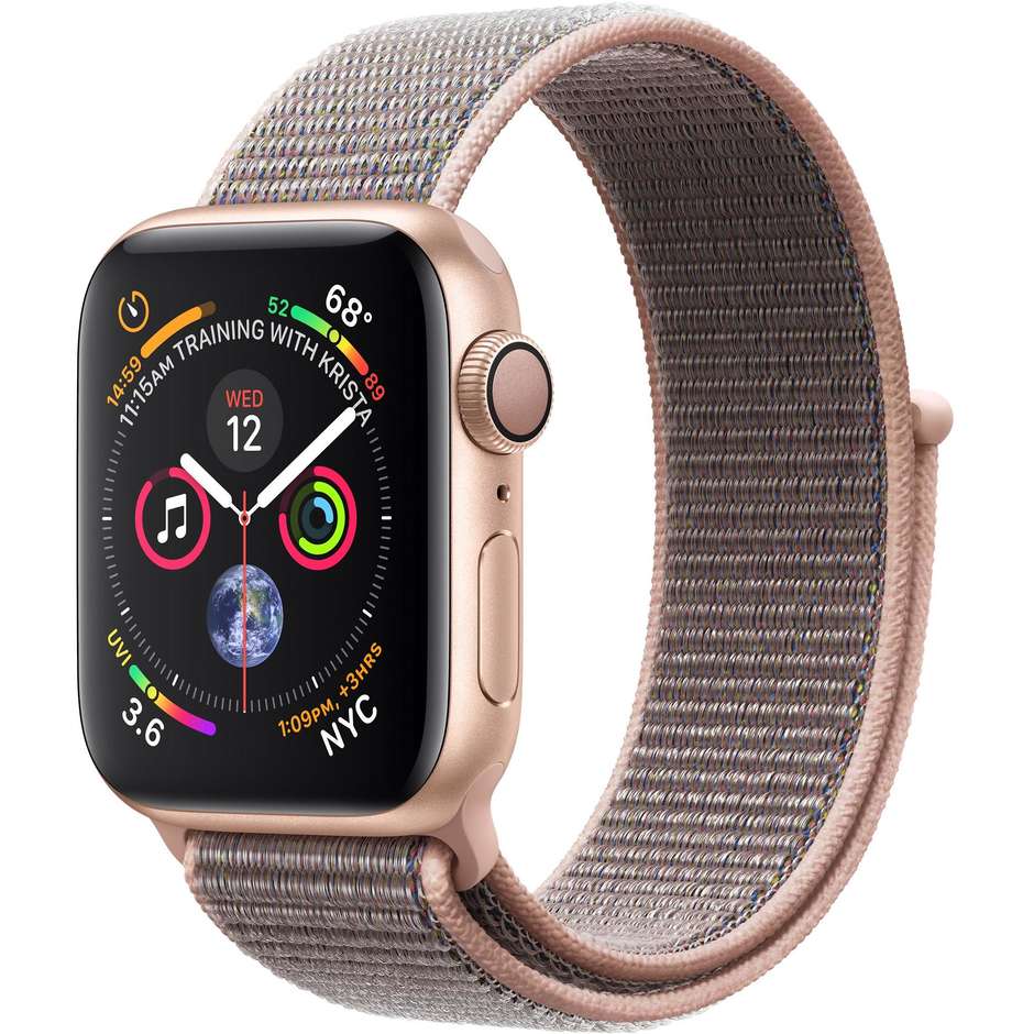Apple MU692TY/A Series 4 Smartwatch 40 mm GPS cassa in alluminio color oro e cinturino Sport Loop rosa sabbia