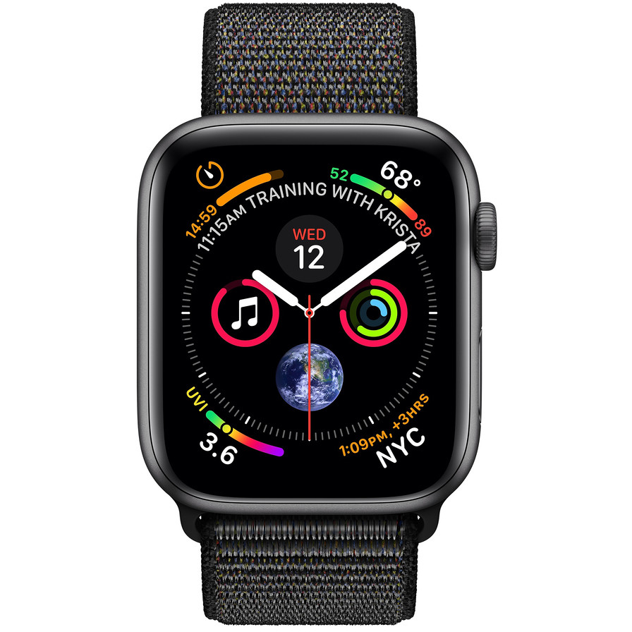 Apple MU6E2TY/A Smartwatch 44 mm Serie 4 GPS Capacità 16 GB Wifi colore Space Grey, Nero