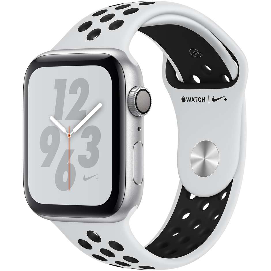 Apple MU6K2TY/A Series 4 Smartwatch Nike+ 44 mm GPS cassa in alluminio Argento e cinturino Nike Sport platino/nero