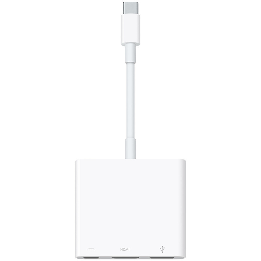 Apple MUF82ZM/A Adattatore Multiporta da USB-C ad AV Digitale con HDMI 4K USB e Ricarica USB-C Bianco