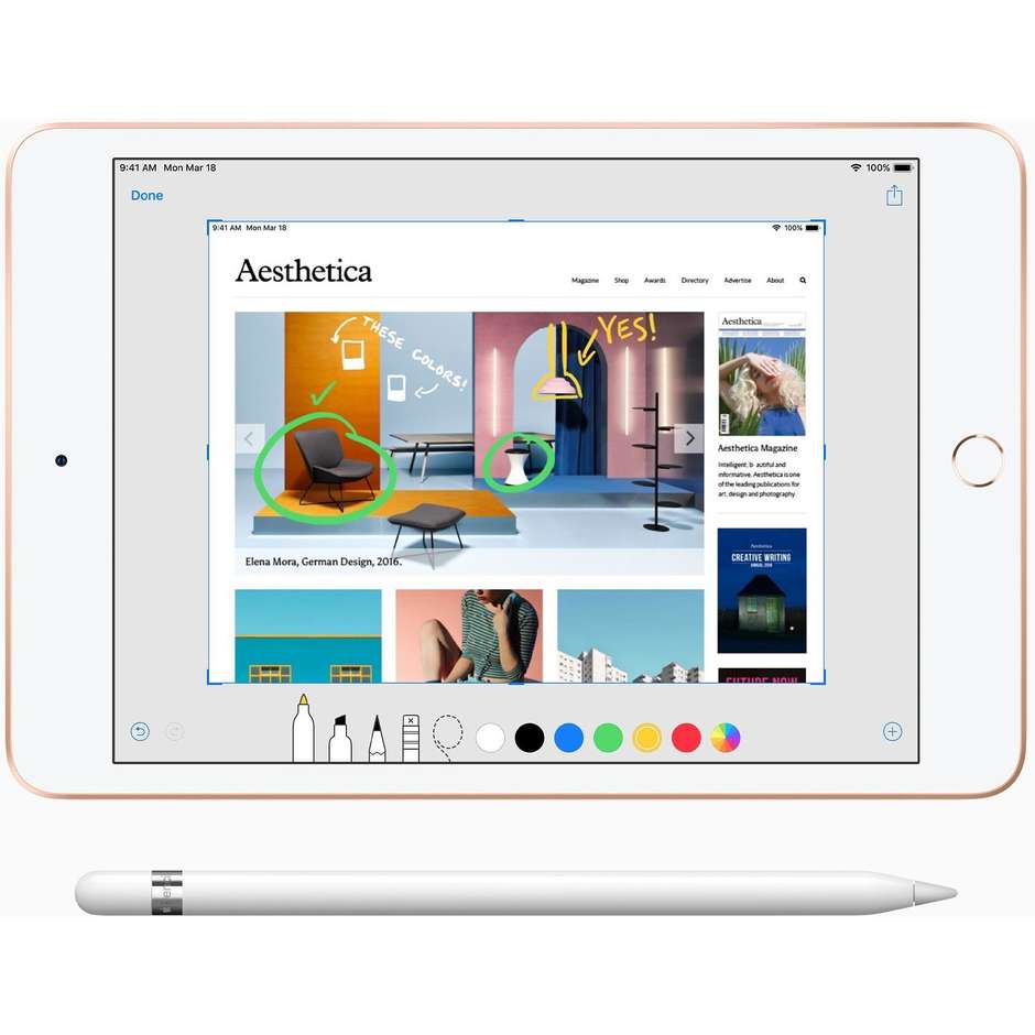 Apple MUXE2TY/A iPad mini Tablet 7,9" memoria 256 GB Wifi + Cellular 4G colore Oro