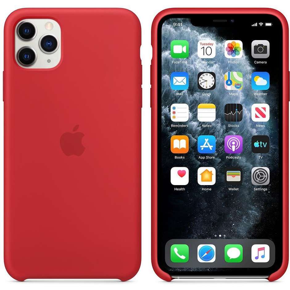 Apple MWYV2ZM/A Cover in silicone per iPhone 11 Pro Max colore Rosso